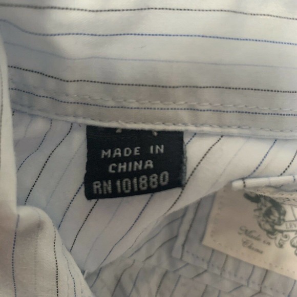 Level Ten Mens Medium Light Blue Striped Button Up Shirt Long Sleeve Graphic - Picture 8 of 11